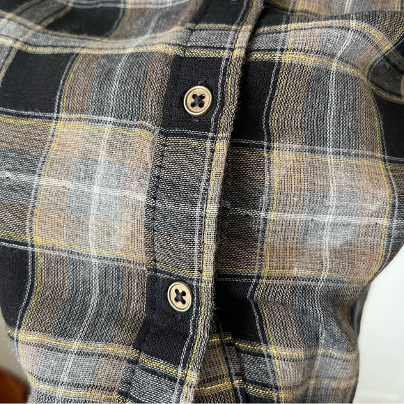 Sundance Plaid button down blouse size Medium gauze fabric - Picture 4 of 5